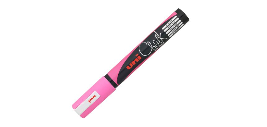 Marcatore a gesso liquido Uni Chalk Marker - punta tonda da 1,80-2,50mm - rosa fluo - Uni Mitsubishi