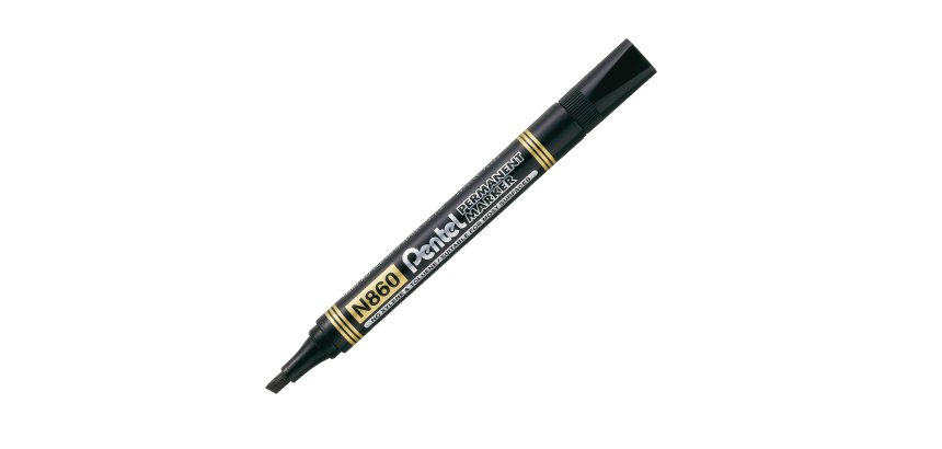 Marcatore permanente N860 - punta scalpello - nero - linea Amiko - Pentel