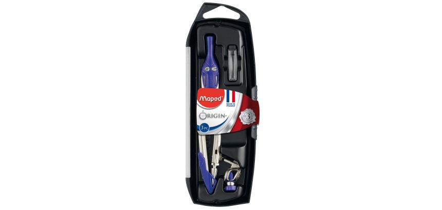 Compasso Origin - in acciaio - diametro max cerchio 420mm - 3 pezzi - Maped