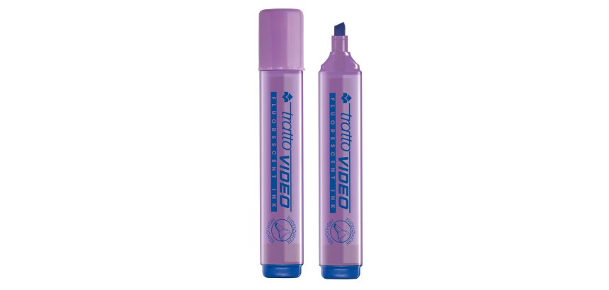 Evidenziatore Tratto Video  - punta a scalpello - tratto da 1,0mm-5,0mm - viola - Tratto