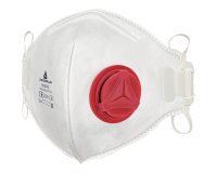 Mascherina filtrante FFP3 - con valvola - pieghevole verticalmente - monouso - Deltaplus - conf. 10 pezzi (imbustate singolarmente)