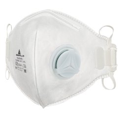 Mascherina filtrante FFP1 - con valvola - pieghevole verticalmente - monouso - Deltaplus - conf. 10 pezzi (imbustati singolarmente)