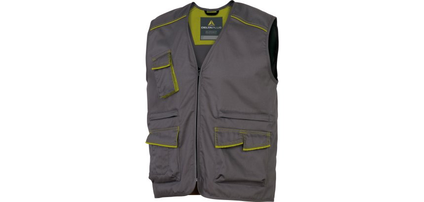 Gilet da lavoro Deltaplus Panostyle M6GIL, grigio/verde
