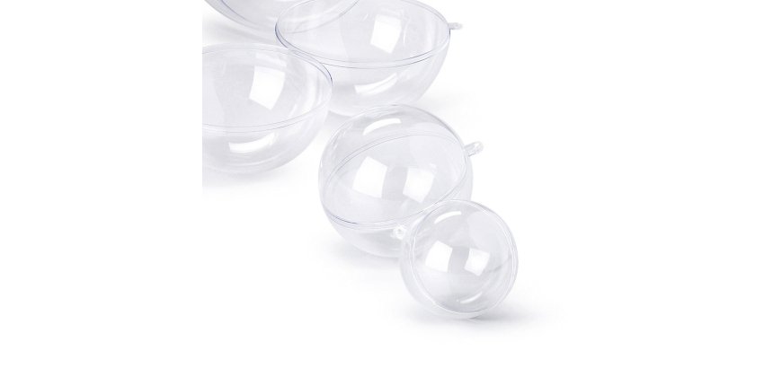 Sfera apribile in polistirene - trasparente - ø100mm - Colorosa