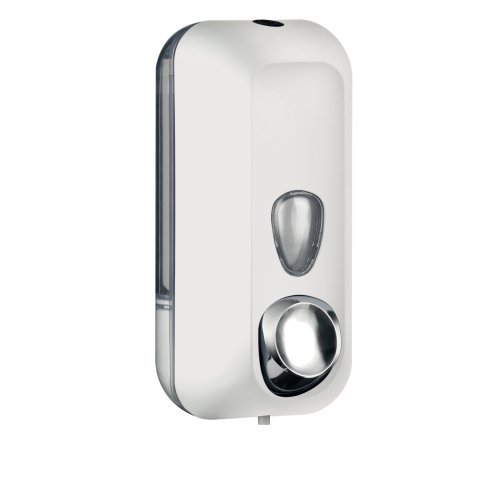 Dispenser Soft Touch per sapone liquido - 10,2x9x21,6 cm - capacità 0,55 L - bianco - Mar Plast