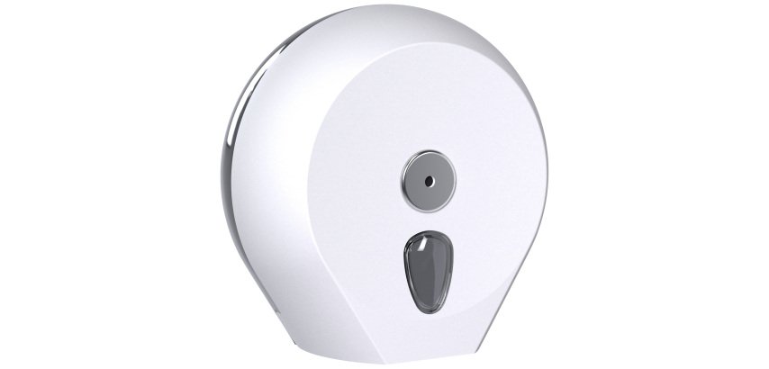 Dispenser carta igienica EColored rotolo Mini Jumbo - 27 x 12,8 x 27,3 cm - rotolo diametro 23 cm - adamello white - Mar Plast
