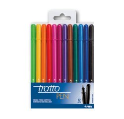 Pennarello fineliner Tratto Pen - tratto 0,5mm - colori assoriti - Tratto - busta 12 pennarelli