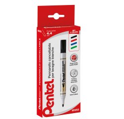 Marcatore per lavagne cancellabili MW85 - astuccio 4 colori assortiti - linea Amiko - Pentel