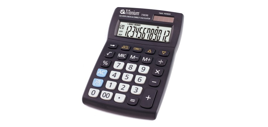 Calcolatrice da tavolo - 73030 - 12 cifre - nero - Titanium