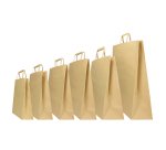 Shopper - maniglie piattina - 36 x 12 x 41 cm - carta kraft - avana - Mainetti Bags - conf. 250 pezzi