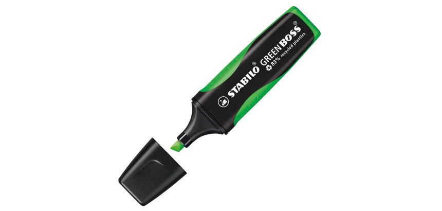 Evidenziatore Green Boss - punta a scalpello - tratto 2 - 5 mm - verde 33 - 83% plastica riciclata - Stabilo