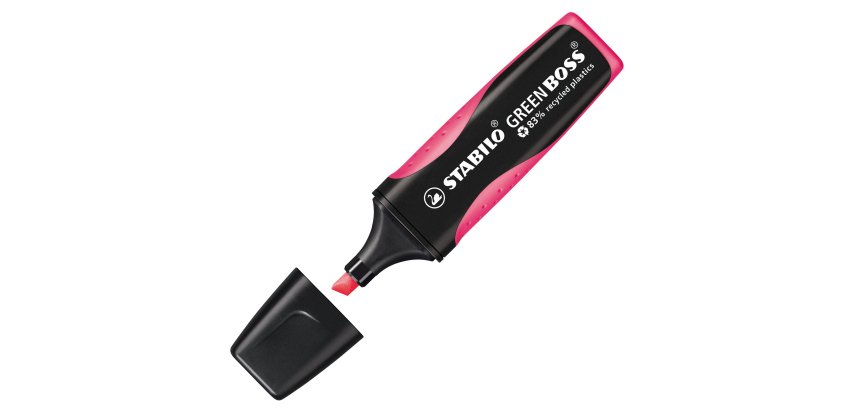 Evidenziatore Green Boss - punta a scalpello - tratto 2 - 5 mm - rosa 56 - 83% plastica riciclata - Stabilo