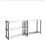 Scaffale - 5 ripiani - 119 x 45 x 185 cm - PPL /metallo - grigio/nero - Terry