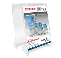 Portadepliant/Portafoto - 10 x 15 cm - plastica cristallo - Arda