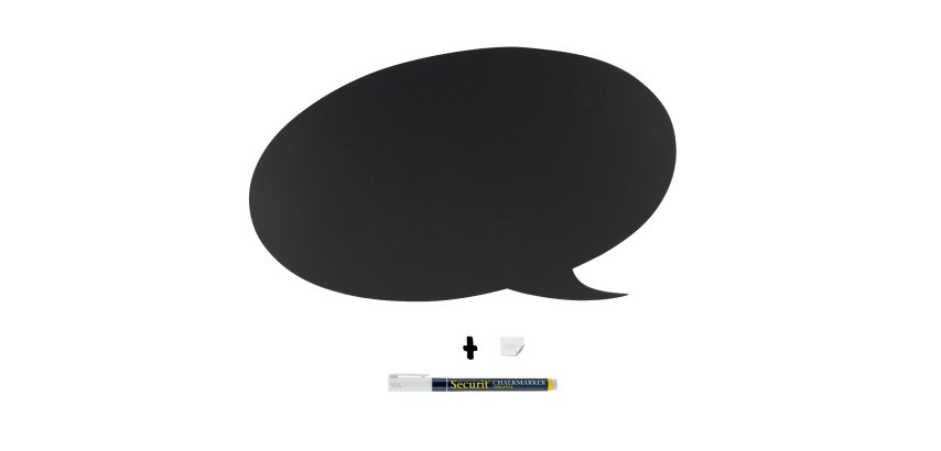 Lavagna da parete Silhouette - 47 x 27,3 cm - forma fumetto - nero - Securit