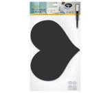 Lavagna da parete Silhouette - 29,5 x 35,8 cm - forma cuore - nero - Securit