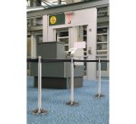 Colonnina segnapercorso cromata - altezza 100 cm - nastro retrattile nero da 210 cm - Securit