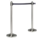 Colonnina segnapercorso cromata - altezza 100 cm - nastro retrattile grigio da 210 cm - Securit