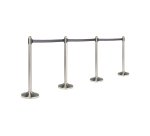Colonnina segnapercorso cromata - altezza 100 cm - nastro retrattile grigio da 210 cm - Securit