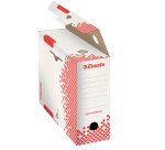 Scatola archivio Speedbox - dorso 8 cm - 35 x 25 cm - bianco e rosso - Esselte