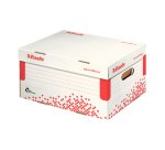 Scatola container Speedbox - Small - 25,2 x 35,5cm -  dorso 19,3 cm - bianco e rosso - Esselte