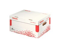 Scatola container Speedbox - Small - 25,2x35,5cm -  dorso 19,3 cm - bianco e rosso - Esselte
