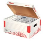 Scatola container Speedbox - Small - 25,2 x 35,5cm -  dorso 19,3 cm - bianco e rosso - Esselte