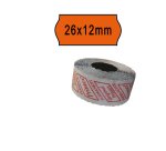 Rotolo da 1000 etichette a onda per Printex Smart 8/2612 - 26x12 mm - adesivo permanente - arancio - Printex - pack 10 rotoli
