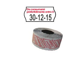 Printex - pack 10 rotoli Rotolo da 1000 etichette a onda per Printex Smart 8/2612 - DA CONSUMARSI  - 26x12 mm - adesivo permanente - bianco -