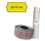 Rotolo da 1000 etichette a onda per Printex Smart 16/2616 e Z Maxi 6/2616 - 26x16 mm - adesivo permanente - giallo - Printex - pack 10 rotoli