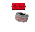 Rotolo da 1000 etichette a onda per Printex Smart 16/2616 e Z Maxi 6/2616 - 26x16 mm - adesivo permanente - rosso - Printex - pack 10 rotoli
