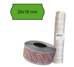 Rotolo da 1000 etichette a onda per Printex Smart 16/2616 e Z Maxi 6/2616 - 26x16 mm - adesivo permanente - verde - Printex - pack 10 rotoli