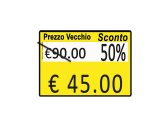 Rotolo da 600 etichette per Printex Z 17 - PREZZO VECCHIO SCONTO  - 26x19 mm - adesivo permanente - giallo - Printex - pack 10 rotoli