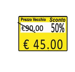Rotolo da 600 etichette per Printex Z 17 - PREZZO VECCHIO SCONTO  - 26x19 mm - adesivo permanente - giallo - Printex - pack 10 rotoli
