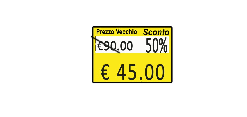 Rotolo da 600 etichette per Printex Z 17 - PREZZO VECCHIO SCONTO  - 26x19 mm - adesivo permanente - giallo - Printex - pack 10 rotoli