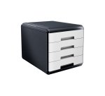 Cassettiera Mydesk - 29,5 x 38,5 x 28,2 cm - 4 cassetti da 4,5 cm - grigio/bianco - Arda