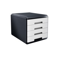 Cassettiera Mydesk - 29,5 x 38,5 x 28,2 cm - 4 cassetti da 4,5 cm - grigio/bianco - Arda