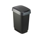 Pattumiera con coperchio basculante - 25 L - 33,3 x 25,2 x 47,6 cm - PPL - nero/grigio - Rotho