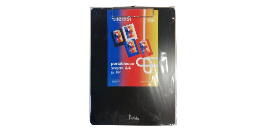Portablocco con molla in metallo - copertina in PPL - A4 - nero - Iternet