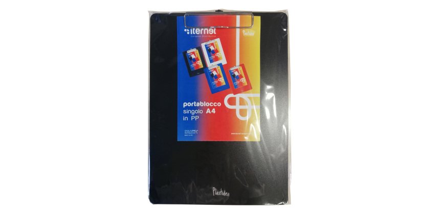 Portablocco con molla in metallo - copertina in PPL - A4 - nero - Iternet