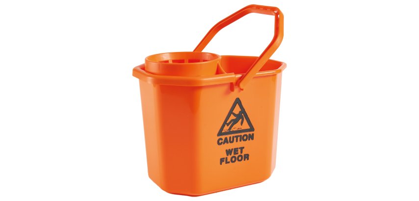 Secchio con strizzatore - PPL riciclabile - 12 L - rosso - PerfettoFactory
