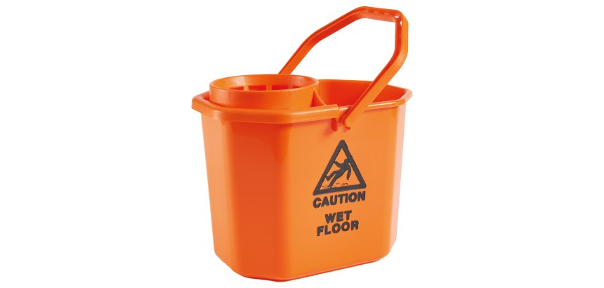 Secchio con strizzatore - PPL riciclabile - 12 L - rosso - PerfettoFactory