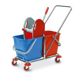 Carrello per pulizie Tucson - 50 L - 78 x 41 x 89cm - rosso/blu - PerfettoFactory