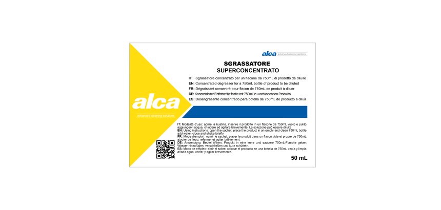 Sgrassatore Superconcentrato Linea Monodose - superprofumato - Alca - bustina da 50 ml