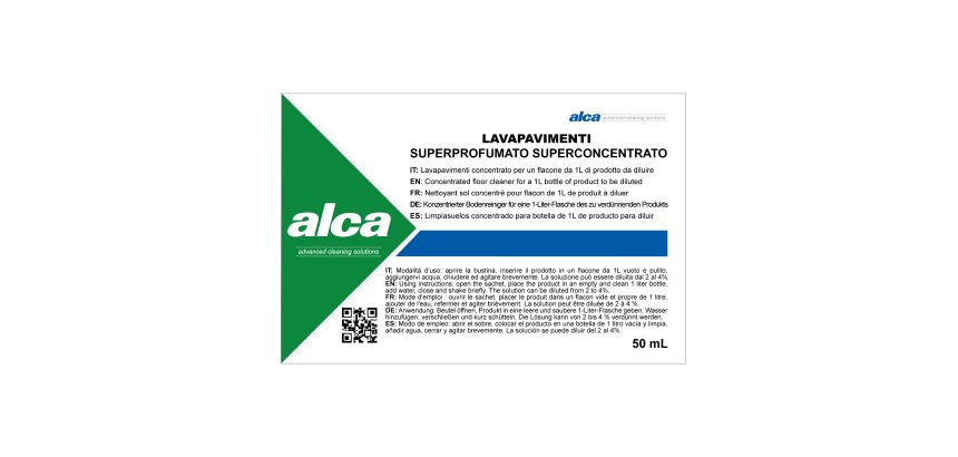 Lavapavimenti Linea Monodose - superprofumato - Alca - bustina da 50 ml