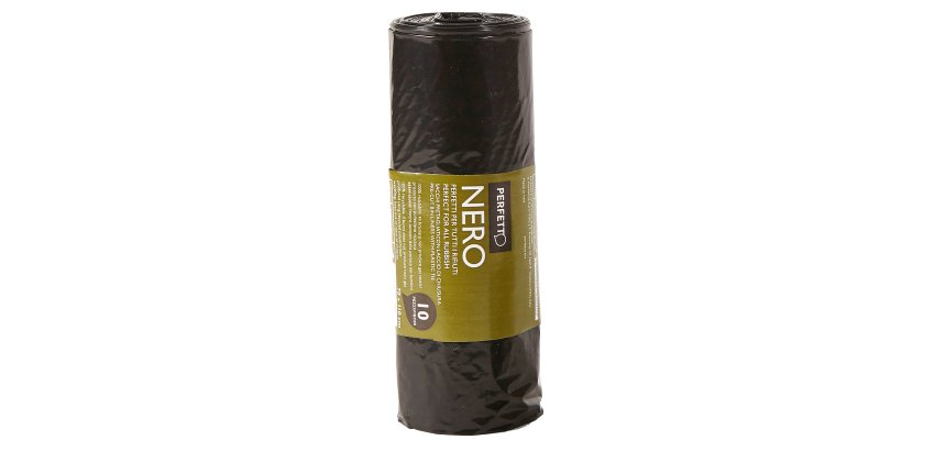 Sacchi per rifiuti Classic - 70 x 110 cm - 116 L - 20 micron - nero - Perfetto - rotolo da 10 sacchetti