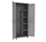 Armadio JWood 368 - 2 ante - 68 x 37,5 x 170 cm- PPL - effetto legno - grigio tortora - Terry