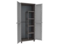 Armadio JWood 368 - 2 ante - 68 x 37,5 x 170 cm- PPL - effetto legno - grigio tortora - Terry