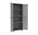 Armadio JWood 268 - 2 ante - 68 x 37,5 x 170 cm - PPL - effetto legno - grigio tortora - Terry