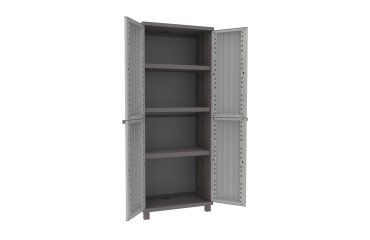 Armadio JWood 268 - 2 ante - 68 x 37,5 x 170 cm - PPL - effetto legno - grigio tortora - Terry